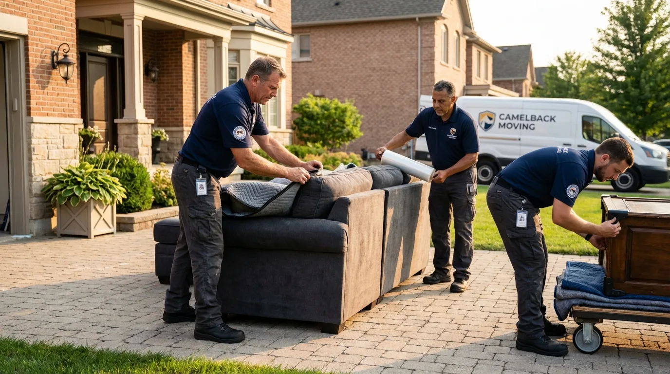 Large estate moving crew wrapping furniture in Rosenhayn, NJ